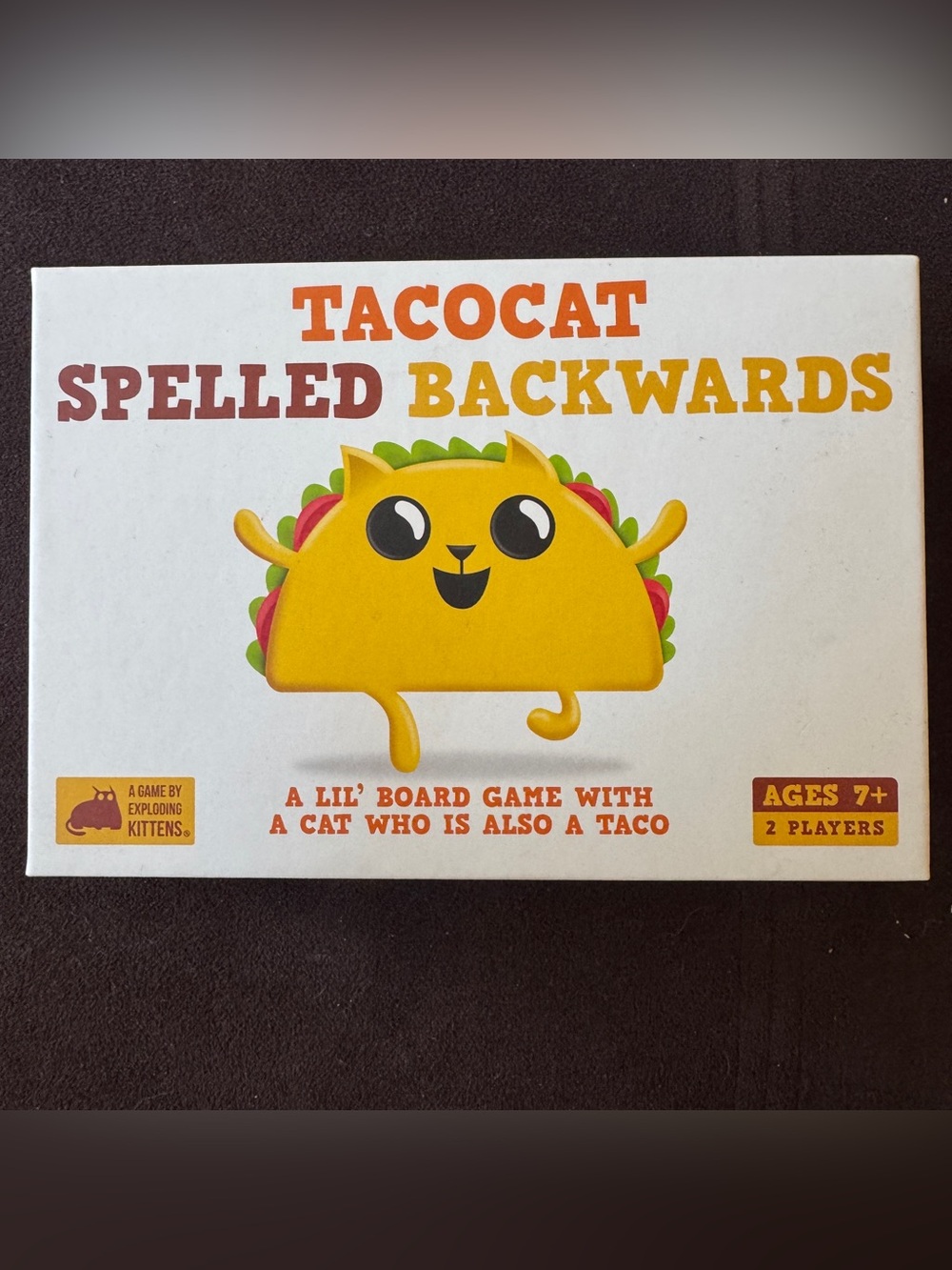 Tacocat Spelled Backwards - A Lil’ Board Game with a Cat who is Also a Taco
